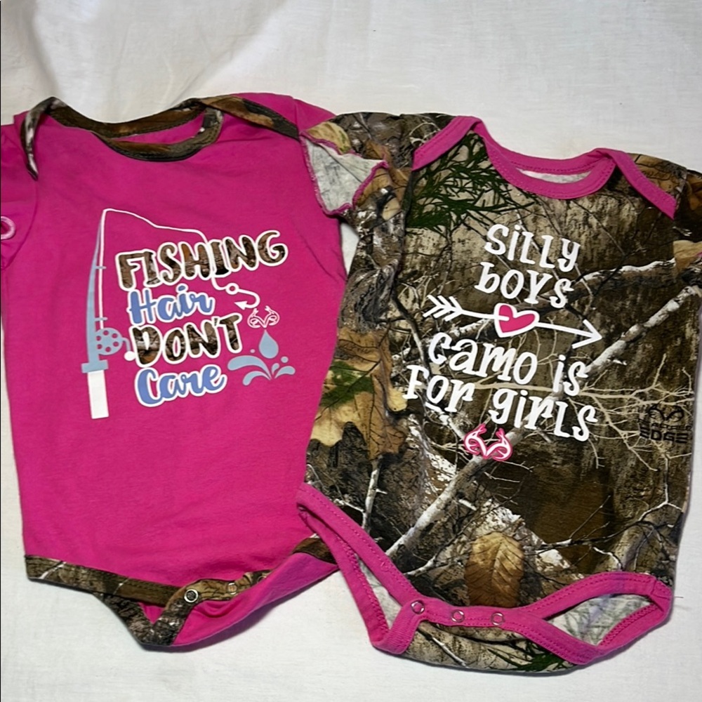 12M Realtree camo hunting and fishing onesies